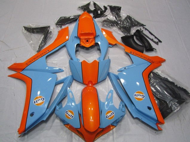 Billige Yamaha YZF 1000 R1 Motorrad Verkleidung 2007-2008 - Hellblau Orange Gulf