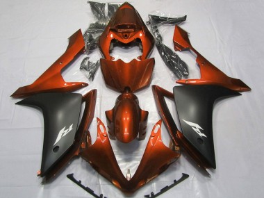 Billige Yamaha YZF 1000 R1 Motorrad Verkleidung 2007-2008 - Orange Matt Schwarz
