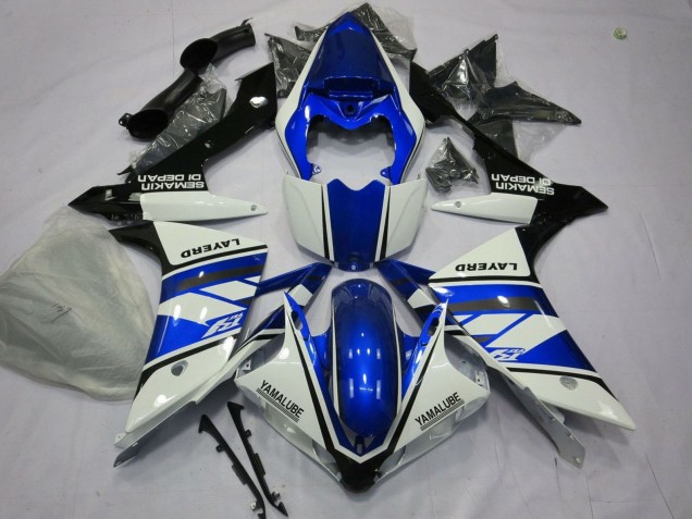 Billige Yamaha YZF 1000 R1 Motorrad Verkleidung 2007-2008 - Weiss Blau Schwarz Layerd