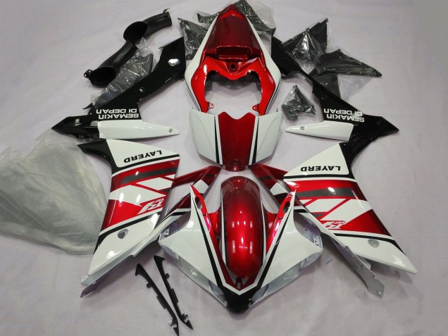 Billige Yamaha YZF 1000 R1 Motorrad Verkleidung 2007-2008 - Weiss Rot Schwarz Layerd