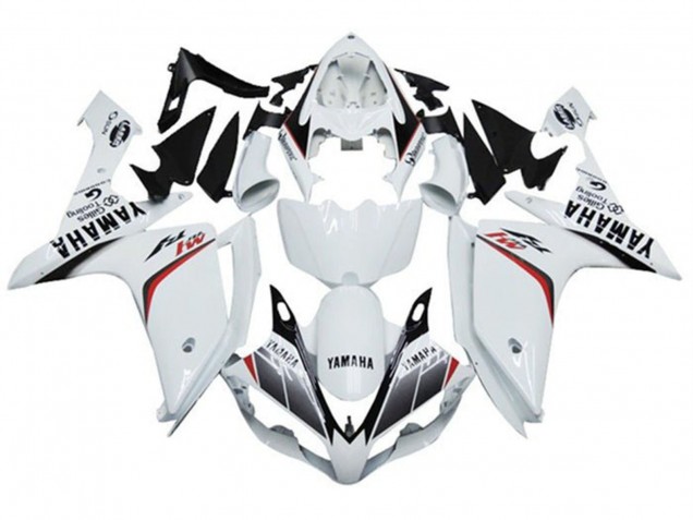 Billige Yamaha YZF 1000 R1 Motorrad Verkleidung 2007-2008 - Weiss Rot Schwarz Streifen M1
