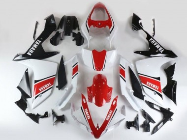 Billige Yamaha YZF 1000 R1 Motorrad Verkleidung 2007-2008 - Weiss Rot Schwarz Streifen