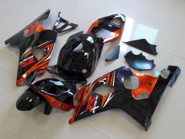 Billige Suzuki GSXR 600 / GSXR 750 Motorrad Verkleidung 2004-2005 - Glanzendes Schwarz Orange