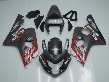 Billige Suzuki GSXR 600 / GSXR 750 Motorrad Verkleidung 2004-2005 - Dunkel Grau Rot