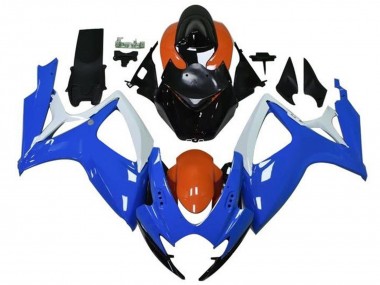 Billige Suzuki GSXR 600 / GSXR 750 Motorrad Verkleidung 2006-2007 - Orange Blau Weiss Schwarz