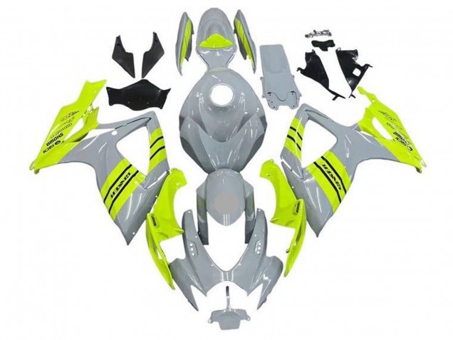 Billige Suzuki GSXR 600 / GSXR 750 Motorrad Verkleidung 2006-2007 - Grau Neon Gelb
