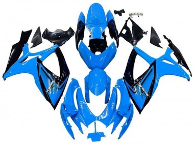 Billige Suzuki GSXR 600 / GSXR 750 Motorrad Verkleidung 2006-2007 - Hellblau Schwarz