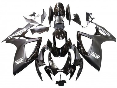 Billige Suzuki GSXR 600 / GSXR 750 Motorrad Verkleidung 2006-2007 - Matt Schwarz Glanzendes Schwarz Weiss