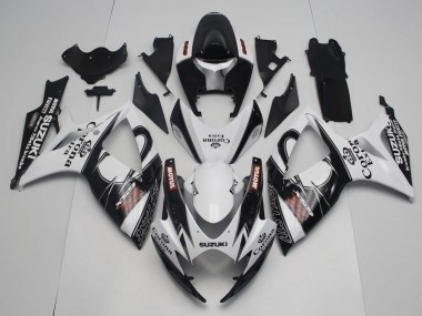 Billige Suzuki GSXR 600 / GSXR 750 Motorrad Verkleidung 2006-2007 - Weiss Schwarz Rot Corona Extra Motul Alstare