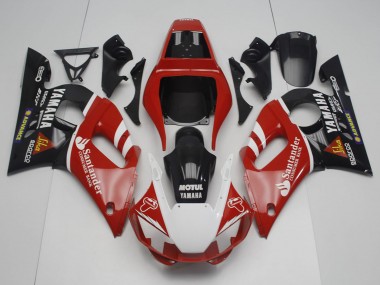 Billige Yamaha YZF R6 Motorrad Verkleidung 1998-2002 - Rot Weiss Schwarz Motul Santunder