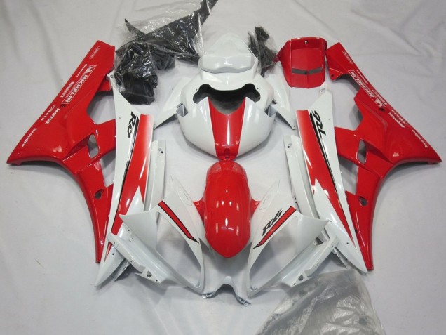 Billige Yamaha YZF R6 Motorrad Verkleidung 2006-2007 - Weiss Rot Motul Michelin