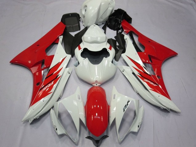 Billige Yamaha YZF R6 Motorrad Verkleidung 2006-2007 - Weiss Rot