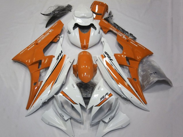Billige Yamaha YZF R6 Motorrad Verkleidung 2006-2007 - Weiss Orange
