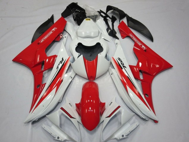 Billige Yamaha YZF R6 Motorrad Verkleidung 2006-2007 - Weiss Rot