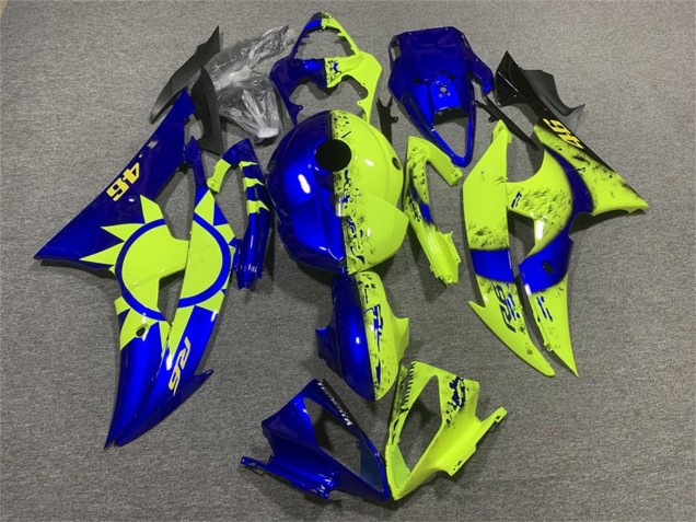 Billige Yamaha YZF R6 Motorrad Verkleidung 2008-2016 - Blau Neon Gelb 46