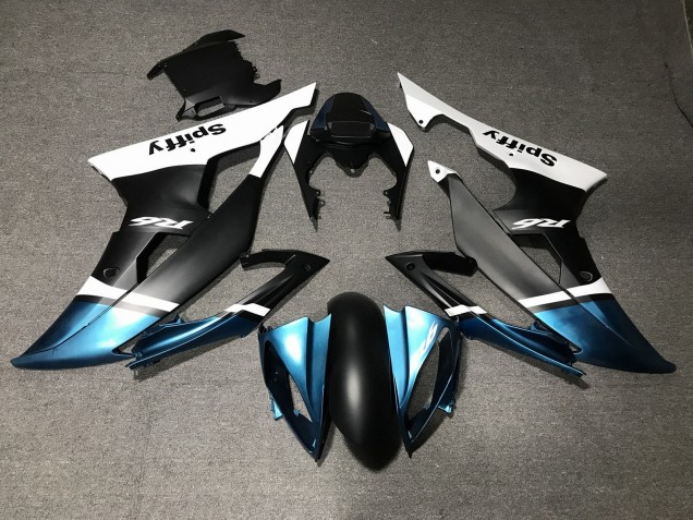 Billige Yamaha YZF R6 Motorrad Verkleidung 2008-2016 - Weiss Blau Matt Schwarz Spiffy