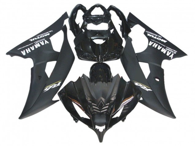 Billige Yamaha YZF R6 Motorrad Verkleidung 2008-2016 - Glanzendes Schwarz Matt Schwarz Weiss