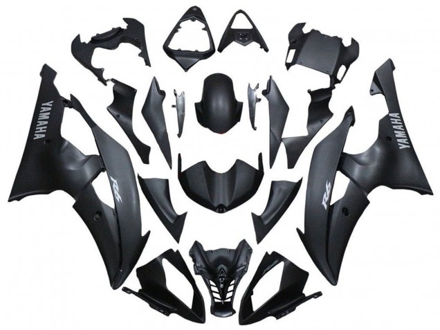 Billige Yamaha YZF R6 Motorrad Verkleidung 2008-2016 - Matt Schwarz Silber Aufkleber