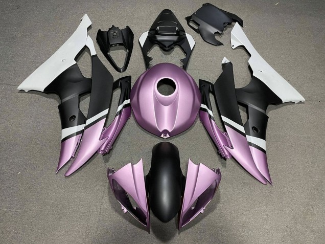 Billige Yamaha YZF R6 Motorrad Verkleidung 2008-2016 - Weiss Hellviolett Matt Schwarz