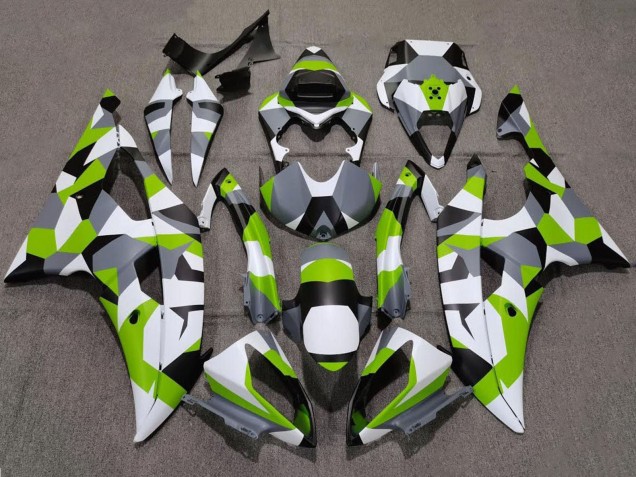 Billige Yamaha YZF R6 Motorrad Verkleidung 2008-2016 - Weiss Grun Grau Schwarz Camouflage