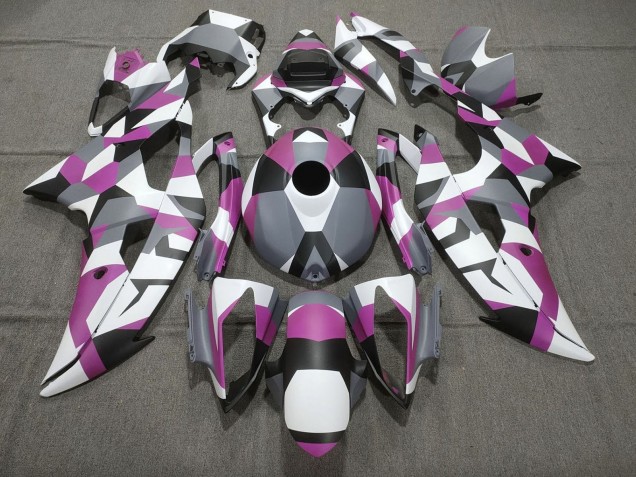 Billige Yamaha YZF R6 Motorrad Verkleidung 2008-2016 - Weiss Rosa Grau Schwarz Camouflage