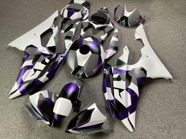 Billige Yamaha YZF R6 Motorrad Verkleidung 2008-2016 - Weiss Lila Grau Schwarz Camouflage