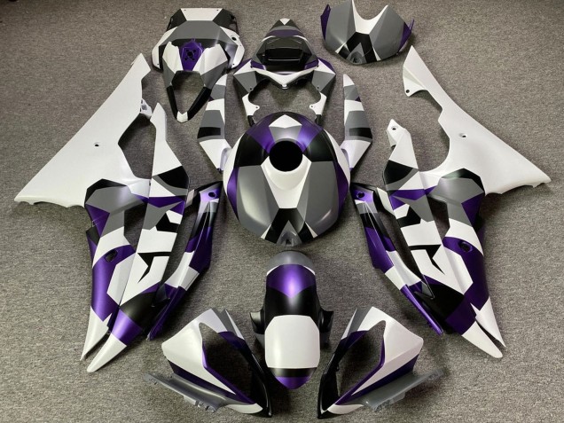 Billige Yamaha YZF R6 Motorrad Verkleidung 2008-2016 - Weiss Lila Grau Schwarz Camouflage
