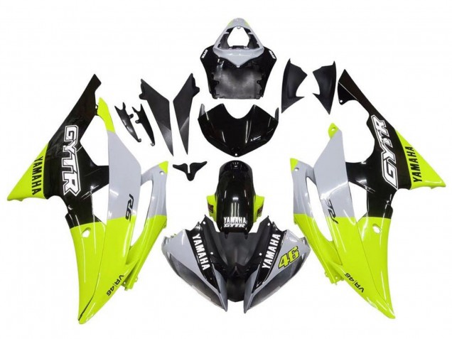 Billige Yamaha YZF R6 Motorrad Verkleidung 2008-2016 - Weiss Grun Glanzendes Schwarz GYTR