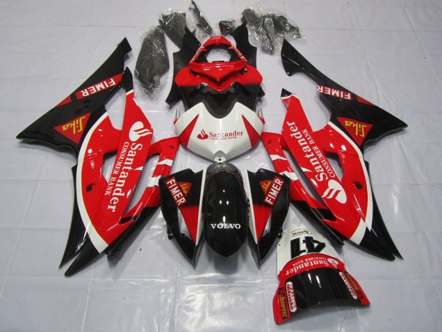 Billige Yamaha YZF R6 Motorrad Verkleidung 2008-2016 - Weiss Rot Schwarz Santunder