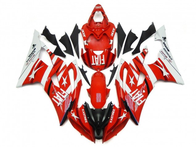 Billige Yamaha YZF R6 Motorrad Verkleidung 2008-2016 - Weiss Rot Schwarz Fiat