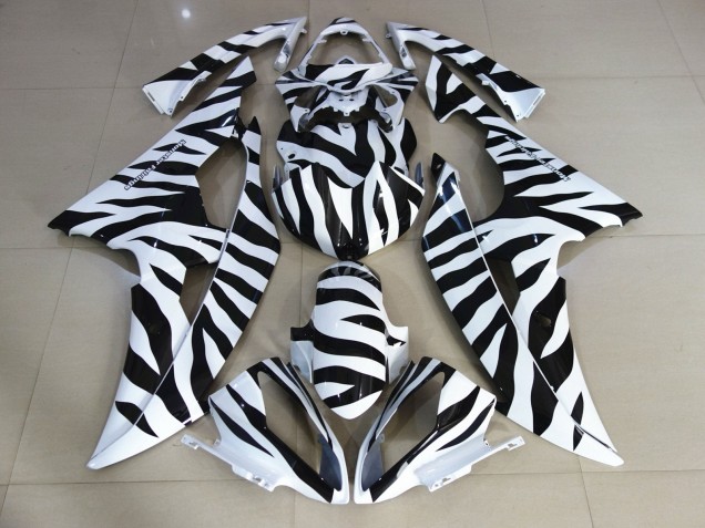Billige Yamaha YZF R6 Motorrad Verkleidung 2008-2016 - Weiss Schwarz Zebra