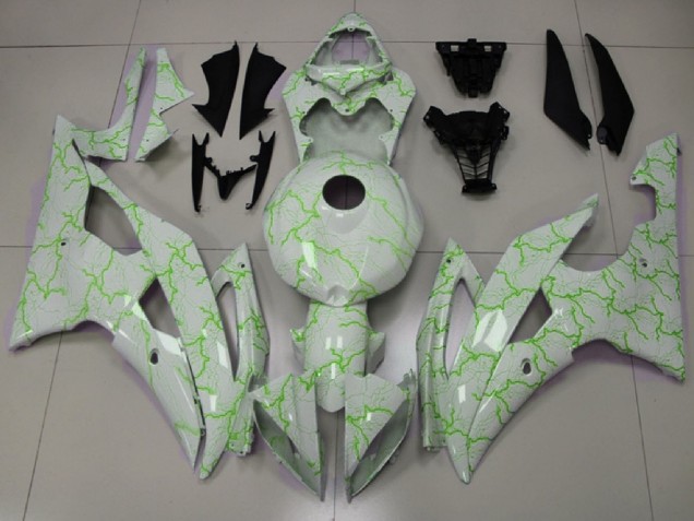 Billige Yamaha YZF R6 Motorrad Verkleidung 2008-2016 - Weiss Grun Blitz