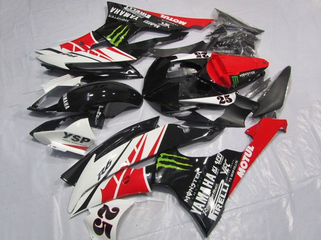 Billige Yamaha YZF R6 Motorrad Verkleidung 2008-2016 - Weiss Rot Glanzendes Schwarz Grun Monster 25