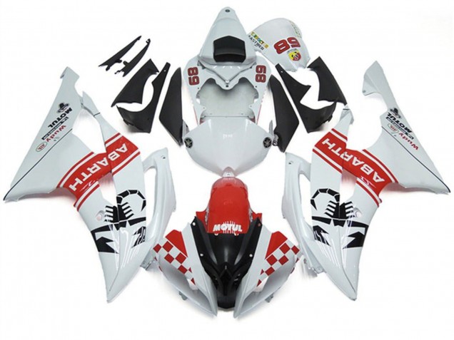 Billige Yamaha YZF R6 Motorrad Verkleidung 2008-2016 - Weiss Rot Schwarz Motul Michelin Abarth 89