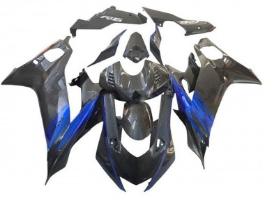 Billige Yamaha YZF R6 Motorrad Verkleidung 2017-2023 - Blau Schwarz Kunst Carbonfaser