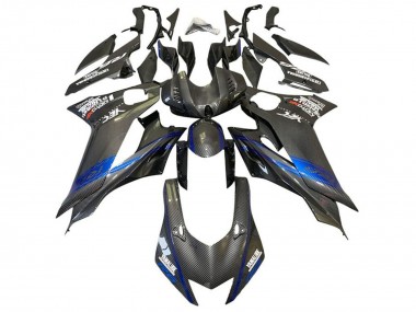 Billige Yamaha YZF R6 Motorrad Verkleidung 2017-2023 - Blau Schwarz Kunst Carbonfaser
