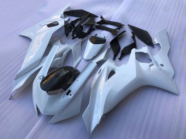 Billige Yamaha YZF R6 Motorrad Verkleidung 2017-2025 - Weiss Glanzendes Schwarz