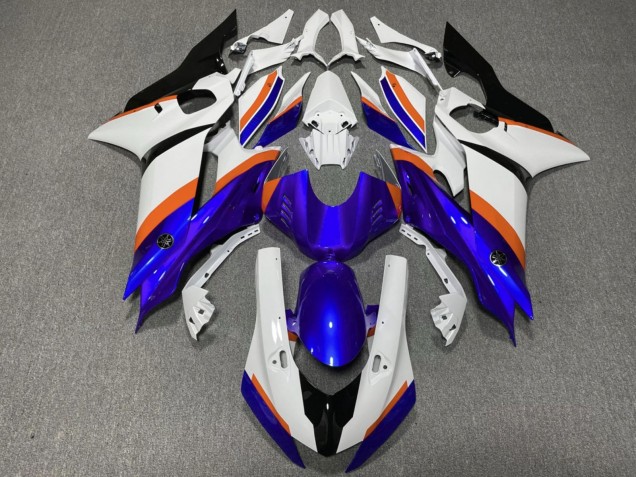 Billige Yamaha YZF R6 Motorrad Verkleidung 2017-2025 - Weiss Blau Orange