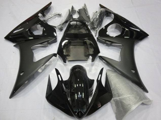 Billige Yamaha YZF R6 Motorrad Verkleidung 2005 - Glanzendes Schwarz Matt Schwarz