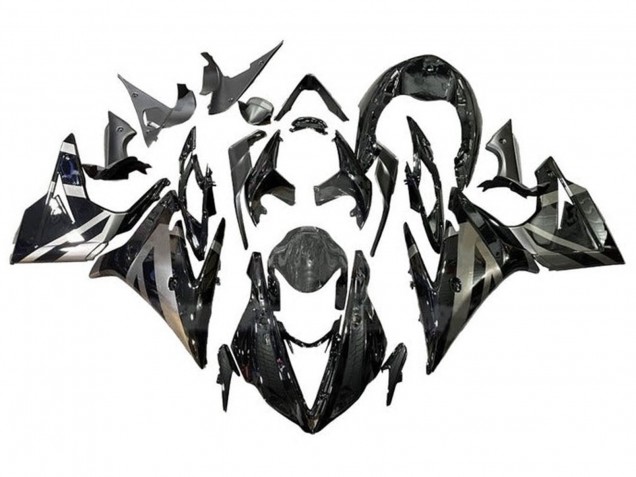 Billige Triumph Daytona 675 Triple Motorrad Verkleidung 2013-2016 - Silber Glanzendes Schwarz