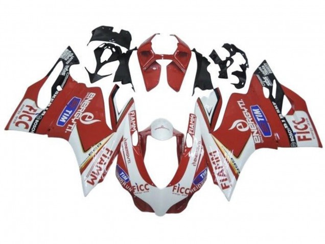 Billige Triumph Daytona 675 Triple Motorrad Verkleidung 2013-2016 - Weiss Rot Fiamm