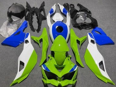 Billige Kawasaki ZX4R ZX-4RR Motorrad Verkleidung 2019-2025 - Weiss Blau Grun