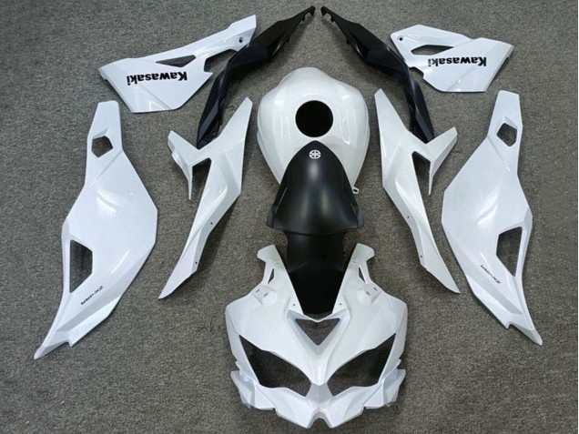 Billige Kawasaki ZX4R ZX-4RR Motorrad Verkleidung 2019-2025 - Weiss Matt Schwarz