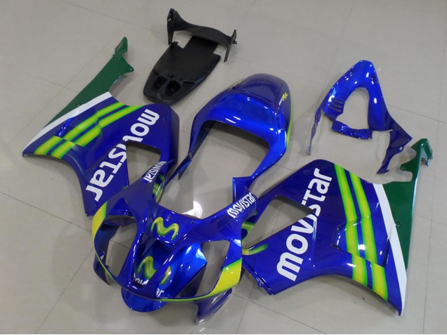 Billige Honda VTR1000 Motorrad Verkleidung 2000-2006 - Blau Grun Weiss MoviStar