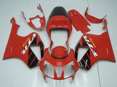 Billige Honda VTR1000 Motorrad Verkleidung Kit 2000-2006 - Rot Glanzendes Schwarz Streifen