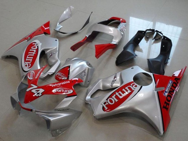 Billige Honda VTR1000 Motorrad Verkleidung 2000-2006 - Silber Rot Fortuna 74