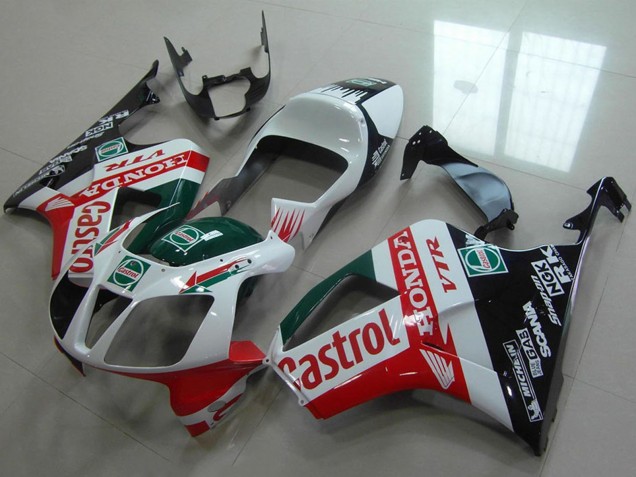 Billige Honda VTR1000 Motorrad Verkleidung 2000-2006 - Weiss Rot Grun Glanzendes Schwarz Castrol