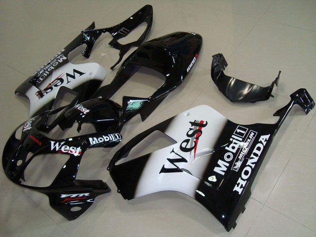 Billige Honda VTR1000 Motorrad Verkleidung 2000-2006 - Glanzendes Schwarz Weiss West
