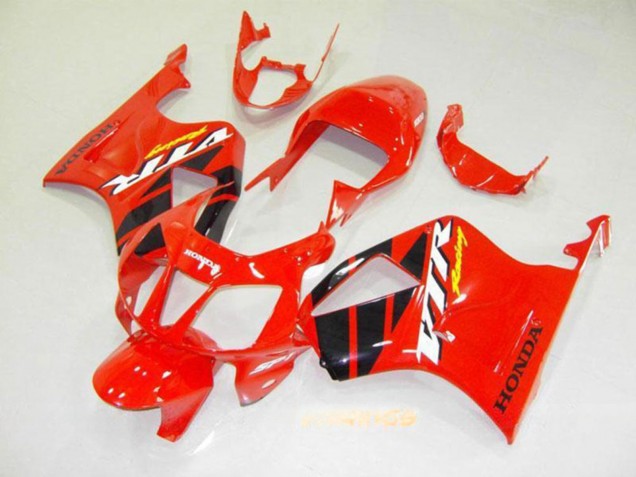 Billige Honda VTR1000 Motorrad Verkleidung 2000-2006 - Rot Glanzendes Schwarz Streifen