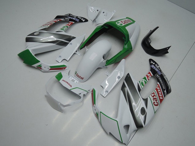 Billige Honda VTR1000F Motorrad Verkleidung 1997-2005 - Weiss Grun Glanzendes Schwarz Castrol